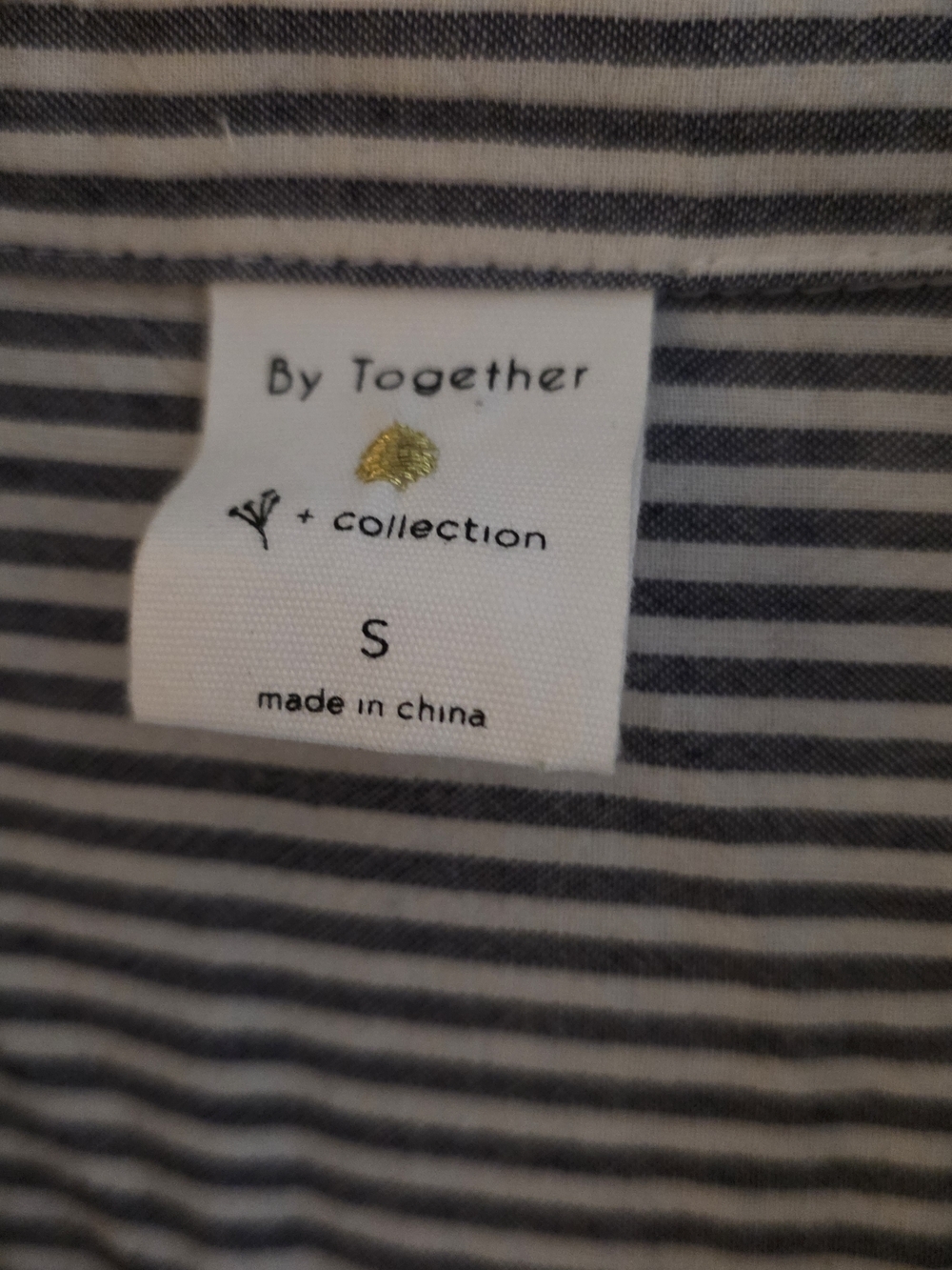 By Together Navy & White Striped Maxi Shirt Dress with Tie Waist - Picture 2 of 7